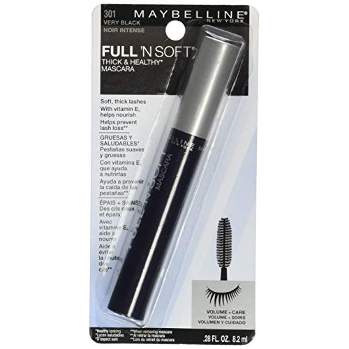 Maybelline Full 'N Soft Washable Mascara, Very Black, 1 Tube