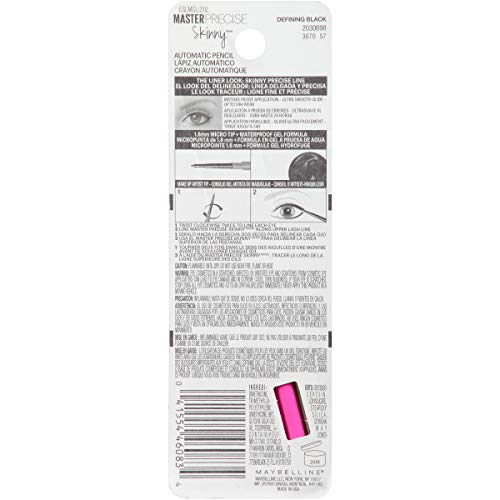 Maybelline Master Precise Skinny Gel Eyeliner Pencil, Defining Black, 0.0035 ...