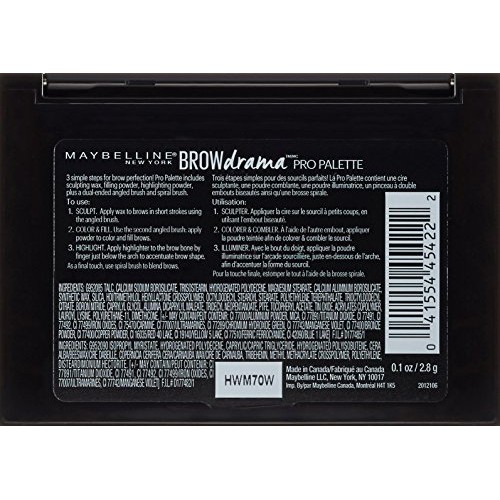 Maybelline New York Brow Drama Pro Eyebrow Palette, Soft Brown, 0.1 oz.