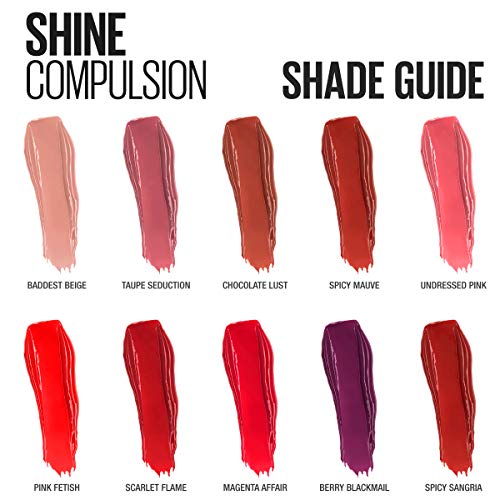 Maybelline New York Color Sensational Shine Compulsion Lipstick Makeup, Badde...