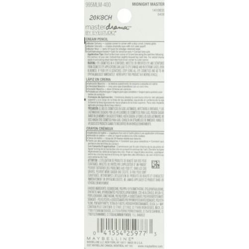 Maybelline New York Eye Studio Master Drama Cream Pencil Liner, Midnight Mast...