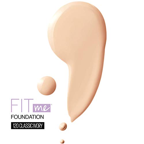 Maybelline New York Fit Me Dewy + Smooth Foundation, 120 Classic Ivory, 1 Fl....