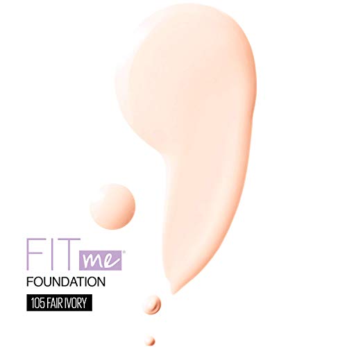 Maybelline New York Fit Me Dewy + Smooth Foundation Makeup, Fair Ivory, 1 Fl....