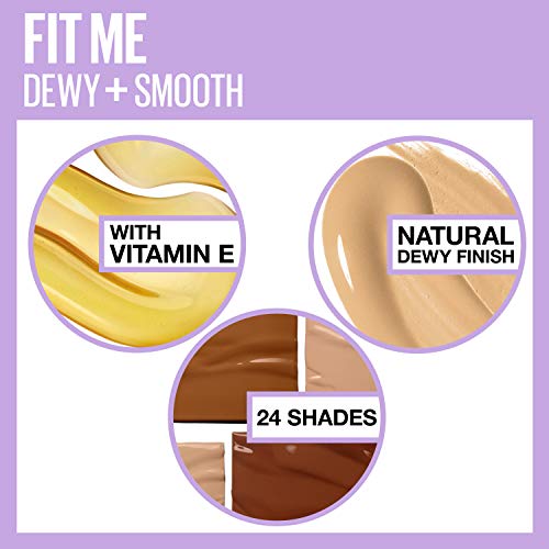 Maybelline New York Fit Me Dewy + Smooth Foundation Makeup, Fair Ivory, 1 Fl....