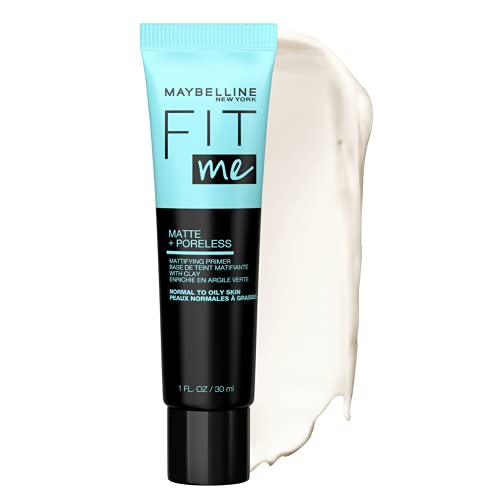 Maybelline New York Fit Me Matte + Poreless Mattifying Face Primer Makeup Wit...