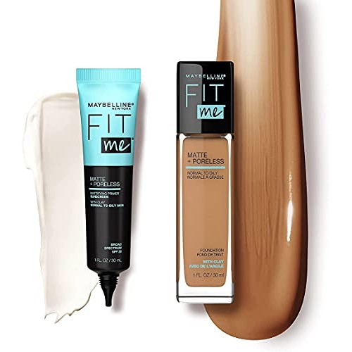 Maybelline New York Fit Me Matte + Poreless Mattifying Face Primer Makeup Wit...