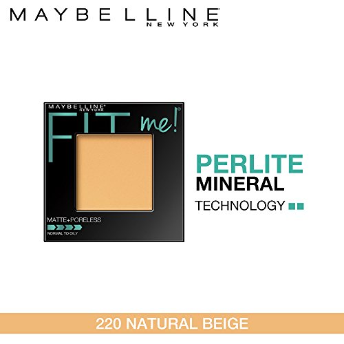 Maybelline New York Fit Me Matte + Poreless Powder Makeup, 220 Natural Beige,...