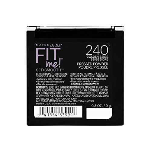 Maybelline New York Fit Me Set + Smooth Powder Makeup, Golden Beige, 0.3 oz.