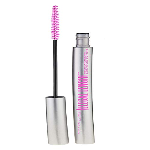 Maybelline New York Illegal Length Fiber Extensions Washable Mascara, Blackes...