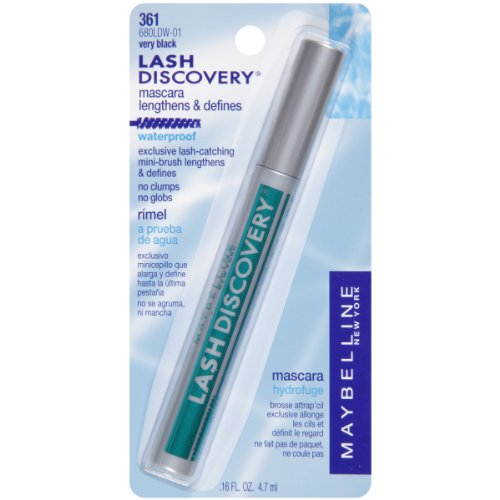 Maybelline New York Lash Discovery Waterproof Mascara, Very Black 361, 0.16 F...