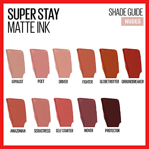 Maybelline New York SuperStay Matte Ink Un-nude Liquid Lipstick, Fighter, 0.1...