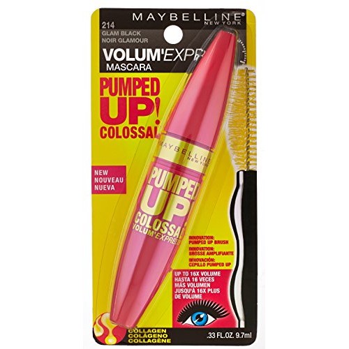 Maybelline New York Volum' Express Pumped Up Colossal Mascara, Washable Glam ...