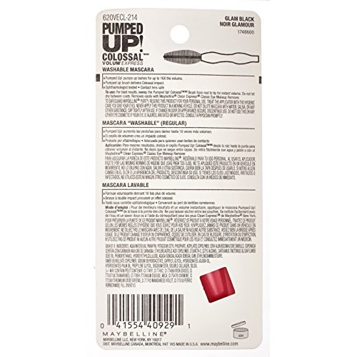 Maybelline New York Volum' Express Pumped Up Colossal Mascara, Washable Glam ...
