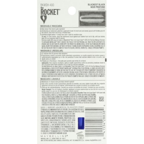 Maybelline New York Volum' Express The Rocket Washable Mascara, Blackest Blac...