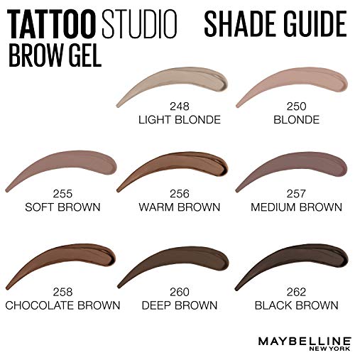 Maybelline TattooStudio Waterproof Eyebrow Gel Makeup, Deep Brown, 0.23 Fl Oz...
