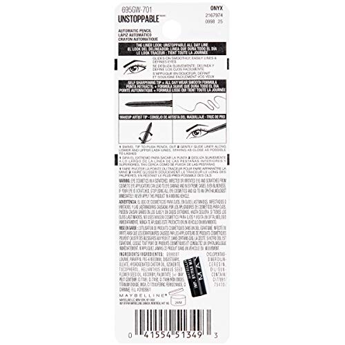Maybelline Unstoppable Eyeliner, Onyx, 0.01 oz.