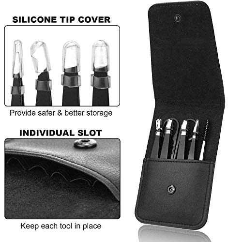 Eyebrow Tweezers Set 6 PCS, Professional Stainless Steel Eyebrow Tweezers Kit...
