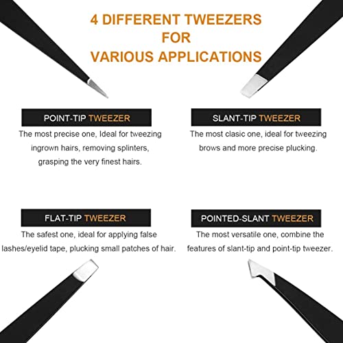Eyebrow Tweezers Set 6 PCS, Professional Stainless Steel Eyebrow Tweezers Kit...