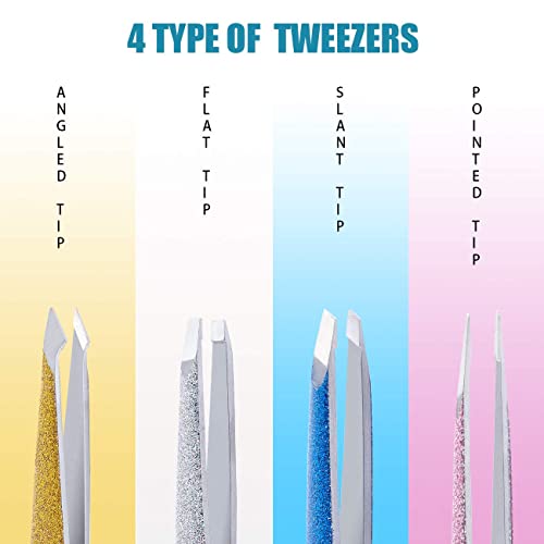 Tweezers for Women 6PCS, Professional Tweezers for Eyebrow, Precision Eyebrow...