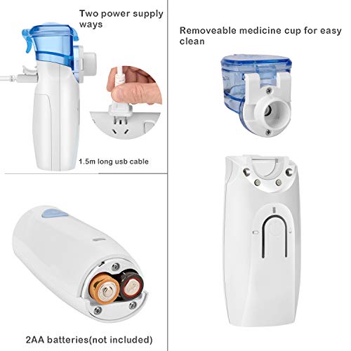 Portable Nebuliser Handheld Mesh Atomizer Machine for Home Daily Use, Persona...
