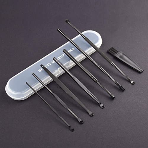 8PCS Professional Ear Pick Earwax Removal Kit by Maznyu,Matte Black Ear Clean...