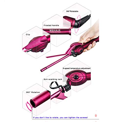 9mm Thin Curling Wand Hair Curler, MBHAIR 3/8 Small Barrel Skinny Hair Curlin...