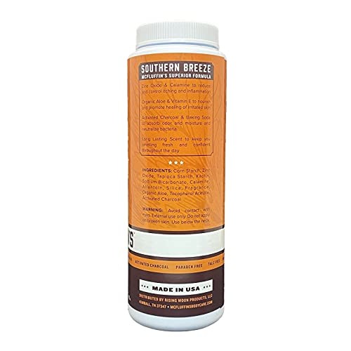 McFLUFFIN'S Premium Body Powder (Southern Breeze) - Talc-Free - Prevents Chaf...