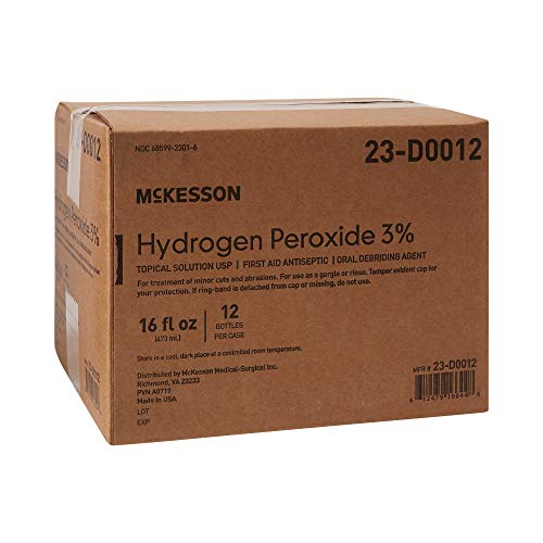 McKesson Antiseptic Hydrogen Peroxide 3% Strength 16oz Bottle (12 Bottles)