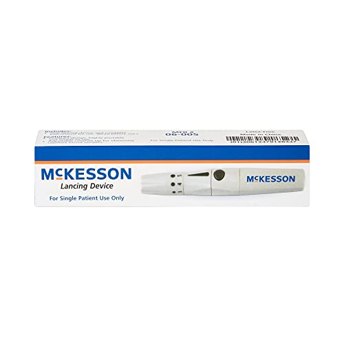 McKesson Lancing Device, Adjustable Depth Lancet, Push Button Activation, Mul...