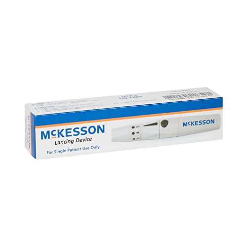 McKesson Lancing Device, Adjustable Depth Lancet, Push Button Activation, Mul...