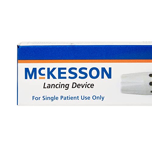 McKesson Lancing Device, Adjustable Depth Lancet, Push Button Activation, Mul...
