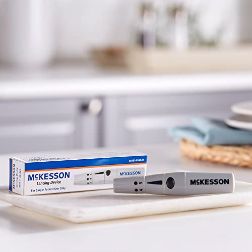 McKesson Lancing Device, Adjustable Depth Lancet, Push Button Activation, Mul...