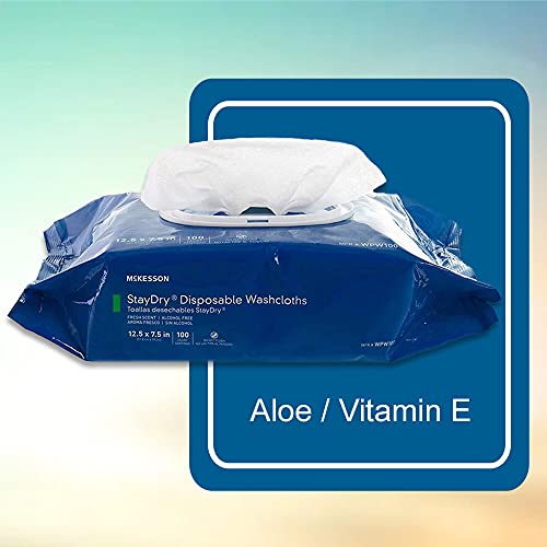 McKesson Stay Dry Disposable Wipes or Washcloths for Adults, 7.5" x 12.5, 100...