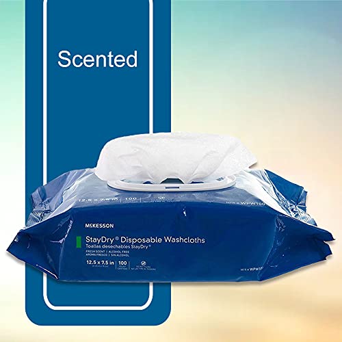 McKesson Stay Dry Disposable Wipes or Washcloths for Adults, 7.5" x 12.5, 100...
