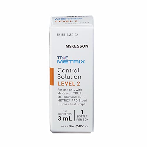 McKesson True METRIX Blood Glucose Testing Control Solution, Level 2, 3 mL Vi...