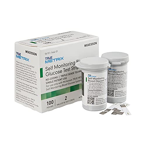 McKesson True Metrix, No Coding, Self-Monitoring Blood Glucose Strips, 100 St...