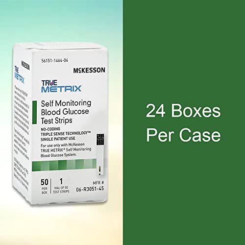 McKesson True Metrix, No Coding, Self-Monitoring Blood Glucose Test Strips, 5...