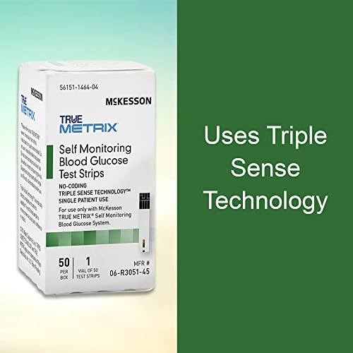 McKesson True Metrix, No Coding, Self-Monitoring Blood Glucose Test Strips, 5...