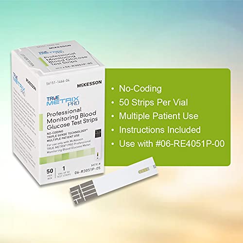 McKesson True Metrix Pro, Blood Glucose Test Strips, Multiple Patient Use, 50...