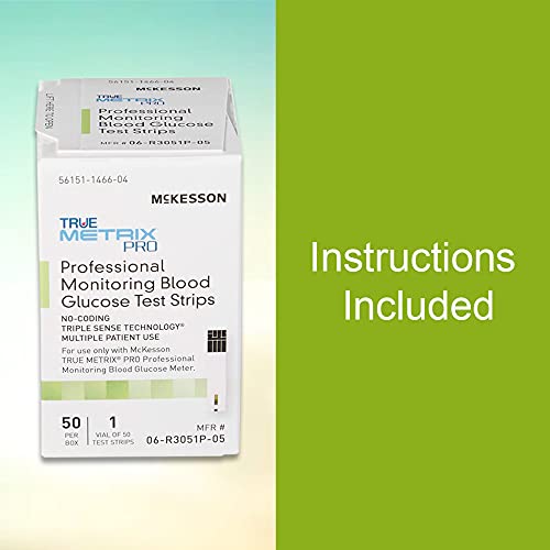 McKesson True Metrix Pro, Blood Glucose Test Strips, Multiple Patient Use, 50...