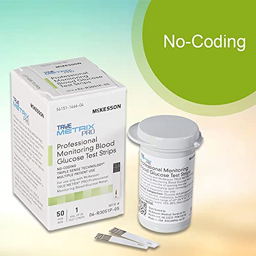 McKesson True Metrix Pro, Blood Glucose Test Strips, Multiple Patient Use, 50...