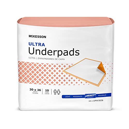 McKesson Ultra Underpads, Incontinence, Heavy Absorbency, 30 in x 36 in, 100 ...