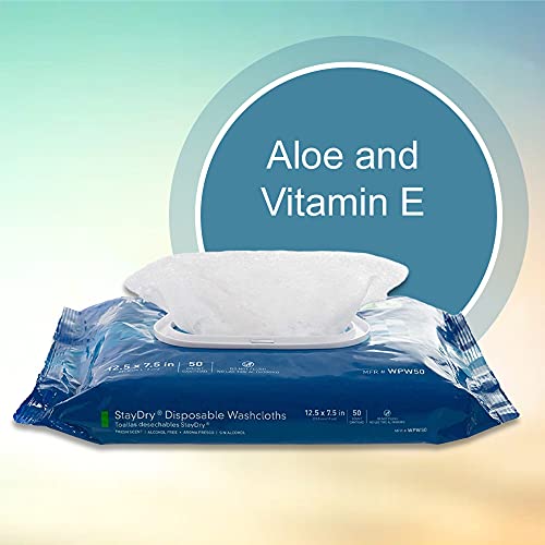 StayDry Adult Scented Wipe or Washcloth 7.5 x 12.5" WPW50, 12 Pack 600 Wipes