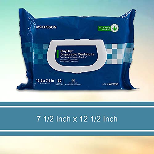 StayDry Adult Scented Wipe or Washcloth 7.5 x 12.5" WPW50, 12 Pack 600 Wipes