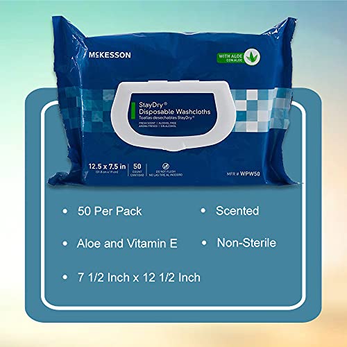 StayDry Adult Scented Wipe or Washcloth 7.5 x 12.5" WPW50, 12 Pack 600 Wipes