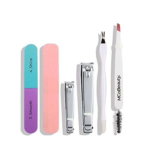 MCoBeauty Grooming Essentials Set for Women Tweezers with Brush, Nail Clipper...
