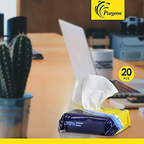 Superfy Hand Sanitizer Wipes 75% Alcohol based wet wipe, 20 ct, Pack of 5 (10...