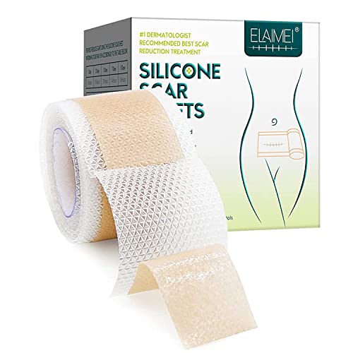 Silicone scar sheets (1.6” x 120”Roll),Medical Grade Soft Silicone Gel Tape f...