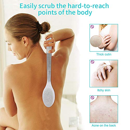 Mczxon Bath Body Back Shower Brush with Curved Long Handle for Exfoliating Sk...