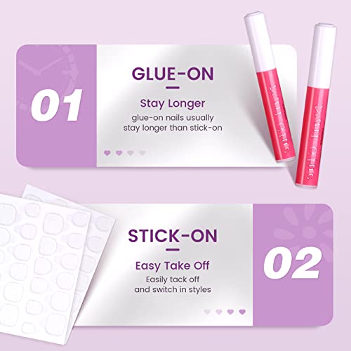 Matte Finish Press On Nails - 192 Ct Short Coffin Fake Nails 8 Solid Colors, ...